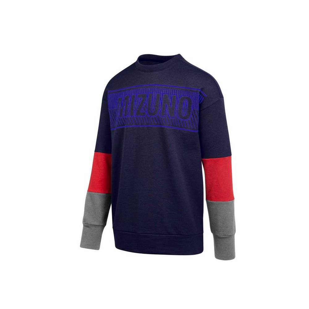 Sudaderas Mizuno MZ1 Tokyo Fleece Crew Mujer Azul Marino Ofertas SKCV-46812